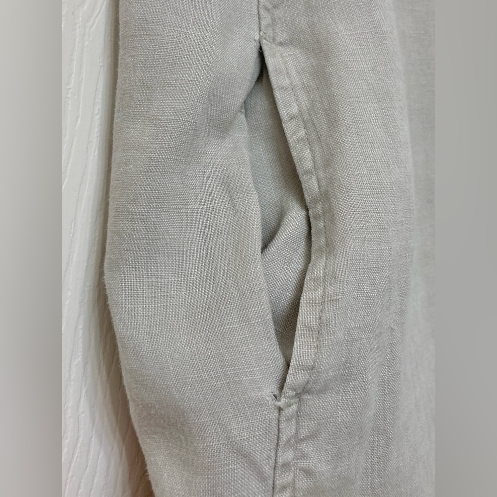 Pure J Jill Taupe Linen Sleeveless Shift Tank Dress XSP Minimalist Beach Coastal - Picture 4 of 7